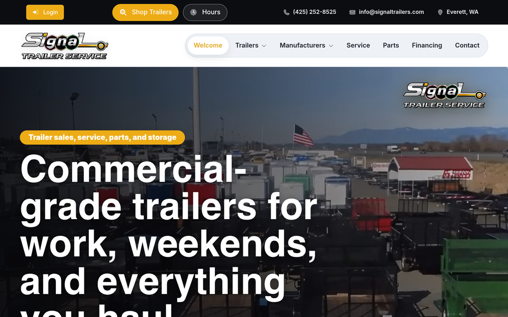 Signal Trailer Services website from the project portfolio